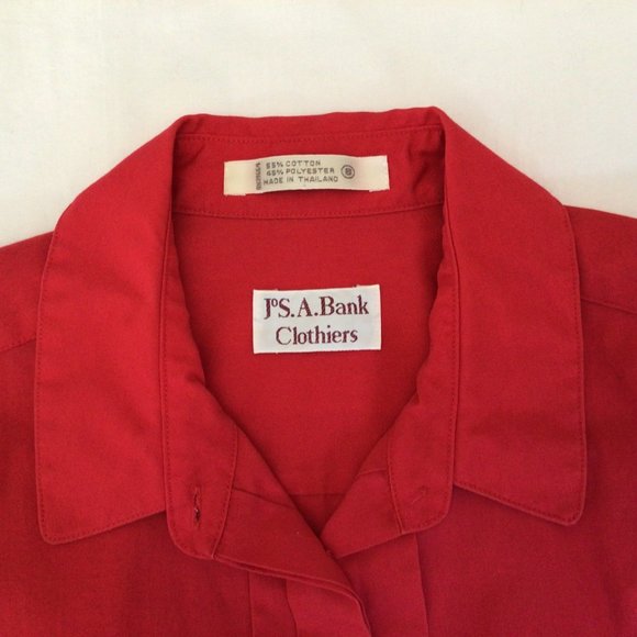 Jos A Bank Clothiers - Red hidden button front blouse - Picture 8 of 10